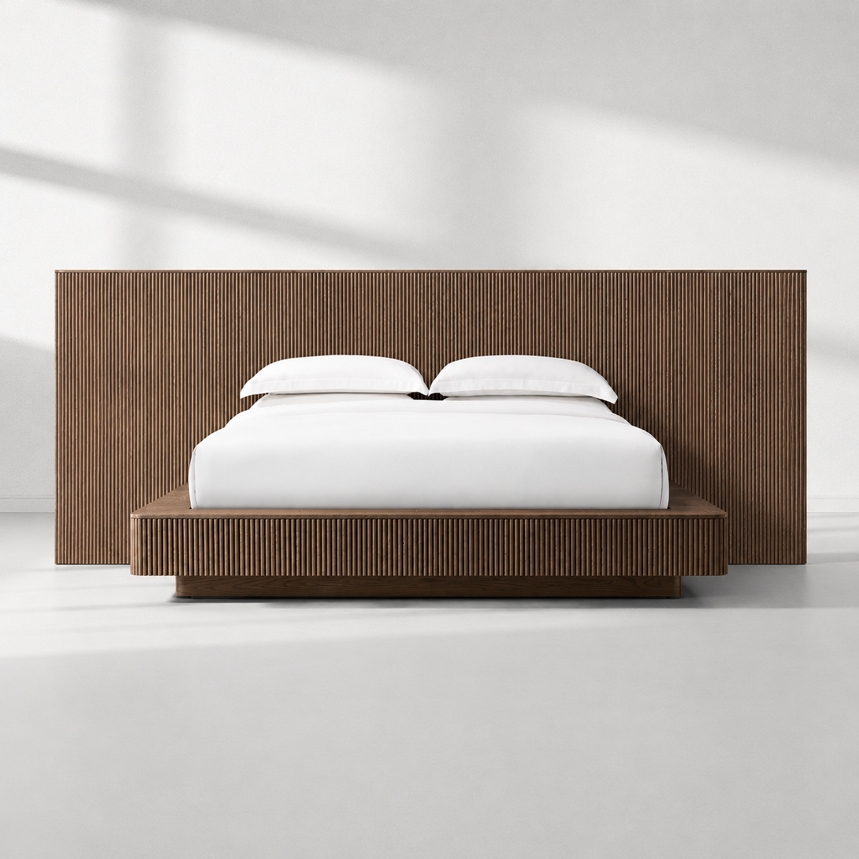 Mulholland Wide Extended Fabric Panel Bed-Fullstarlighting