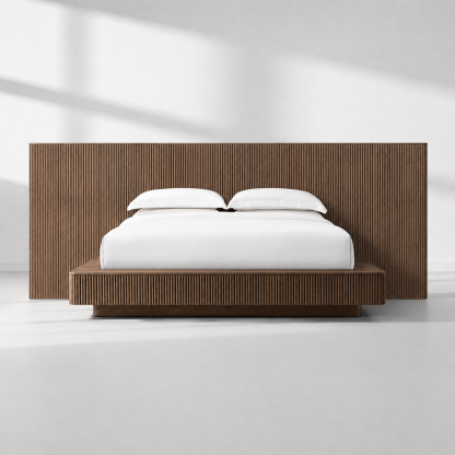 Mulholland Wide Extended Fabric Panel Bed-Fullstarlighting