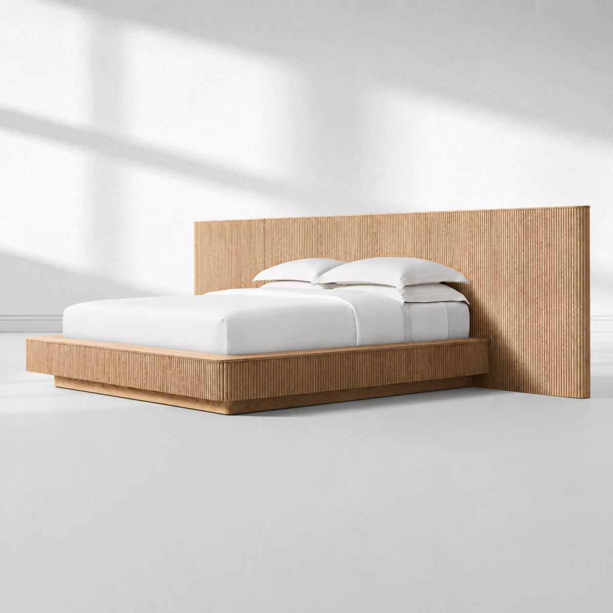 Mulholland Wide Extended Fabric Panel Bed-Fullstarlighting