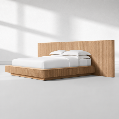 Mulholland Wide Extended Fabric Panel Bed-Fullstarlighting