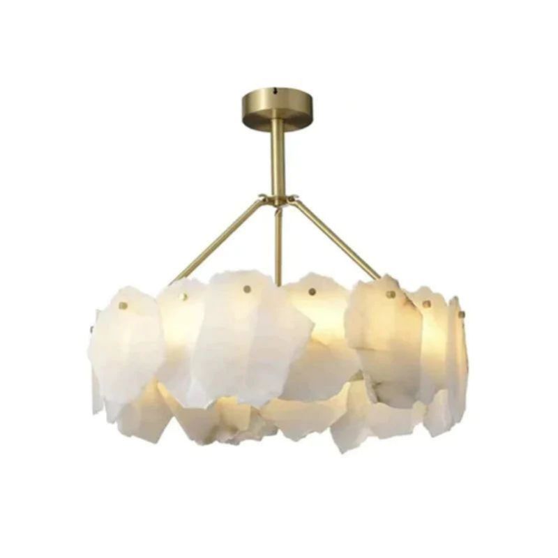 Nake Alabaster Round Chandelier-Fullstarlighting