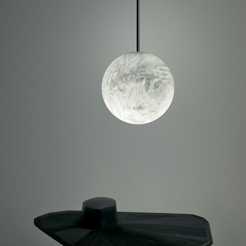 Nami Alabaster Sphere Staircase Chandelier,Multi Pendant Light-Fullstarlighting
