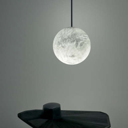 Nami Alabaster Sphere Staircase Chandelier,Multi Pendant Light-Fullstarlighting