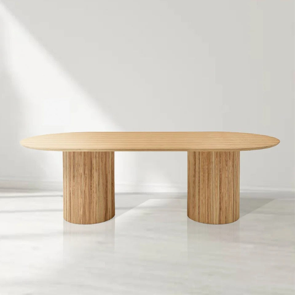 Nantine Dining Table 240 - Pill Shaped - Ash Oak