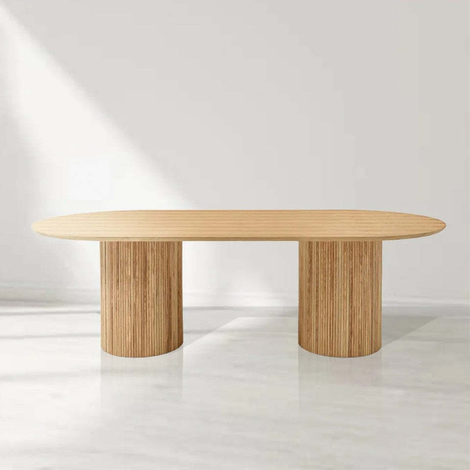 Nantine Dining Table 240 - Pill Shaped - Ash Oak