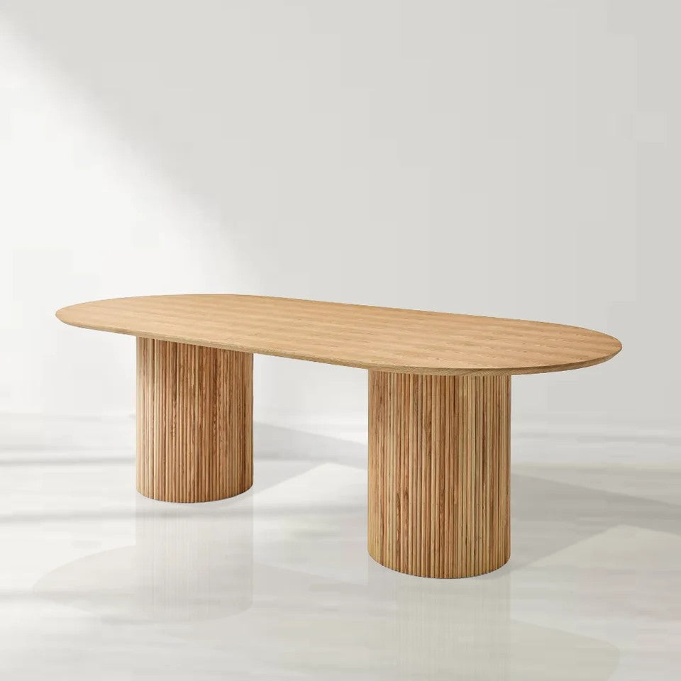 Nantine Dining Table 320 - Pill Shaped - Ash Oak