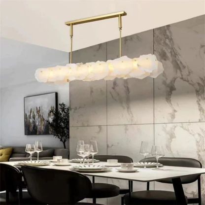Nake Linear Alabaster Chandelier (Rod)-Fullstarlighting
