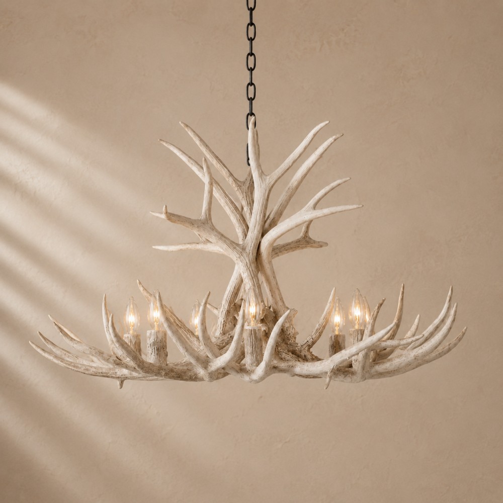 Natural Antler Chandelier 36"