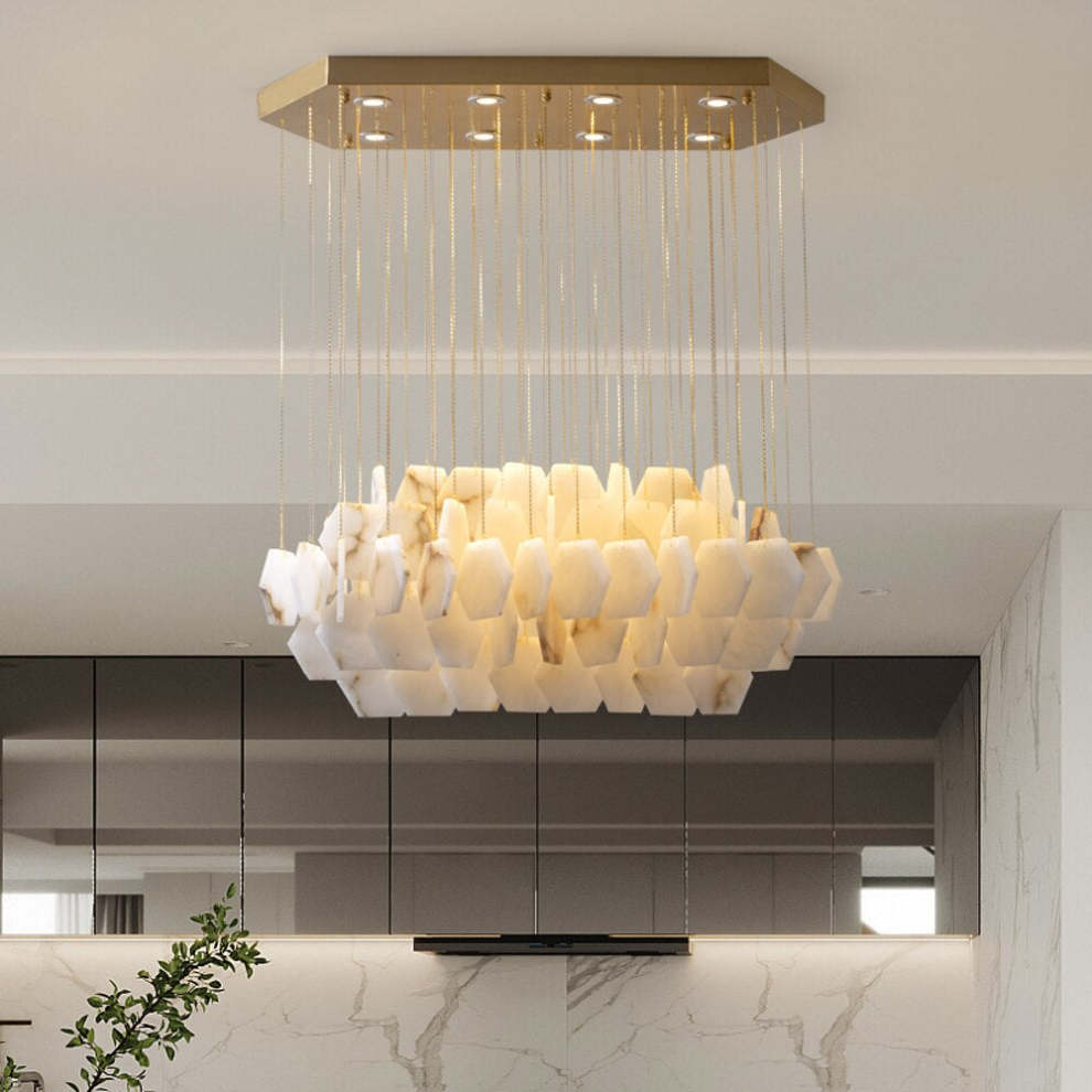 Natural Alabaster Modern Chandelier-Fullstarlighting
