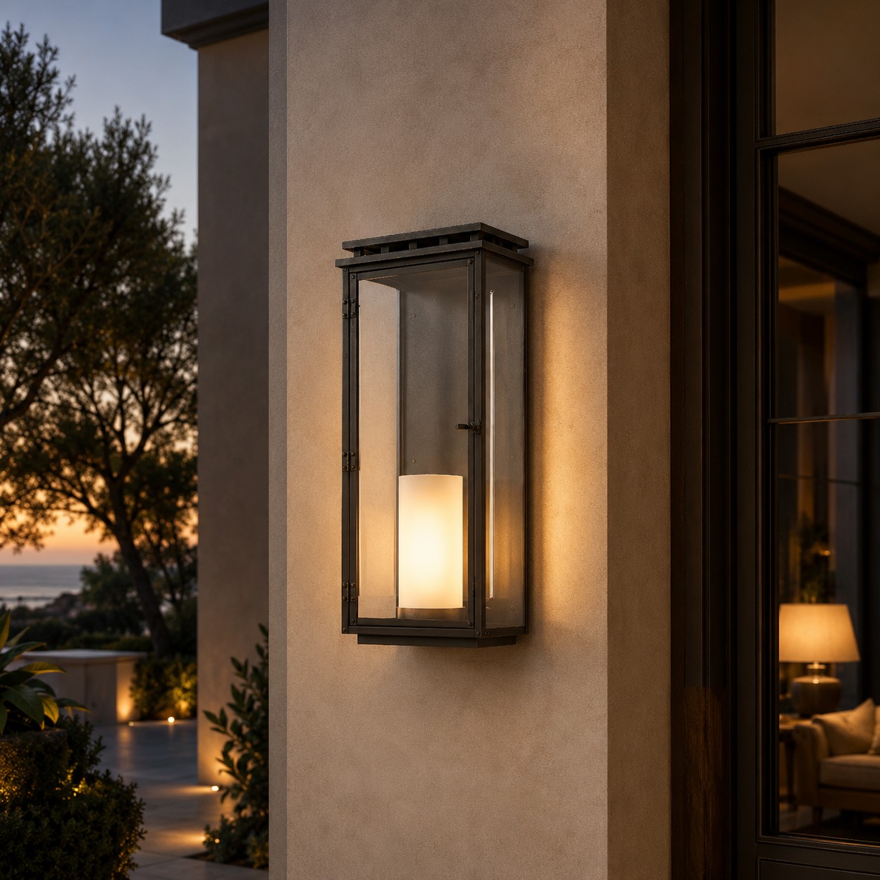 Oakley Large 3/4 Lantern Wall Sconce Outdoor-Fullstarlighting