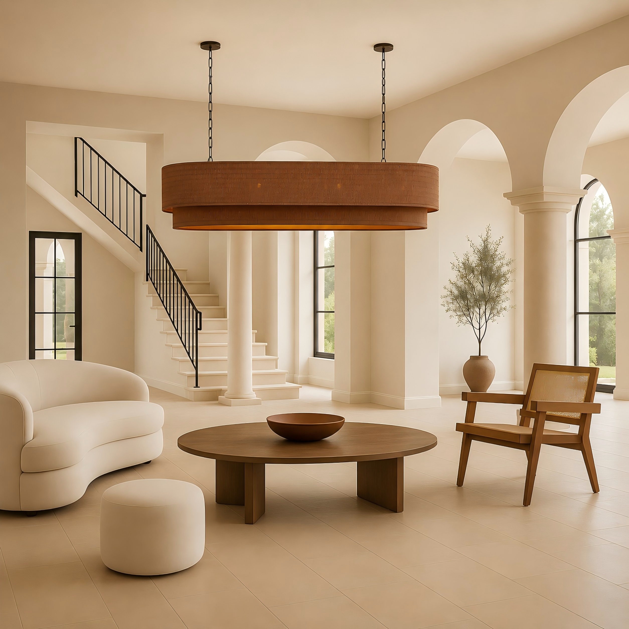Paloma Rattan Linear Chandelier