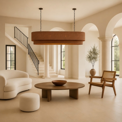 Paloma Rattan Linear Chandelier