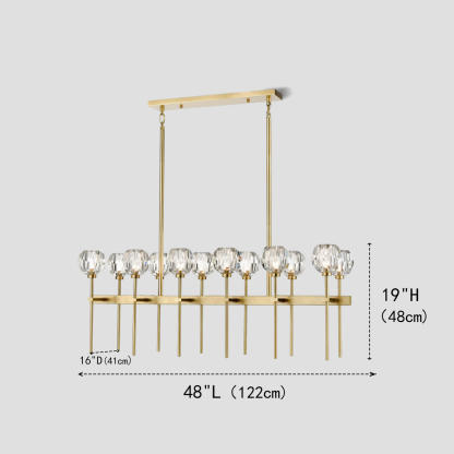 Kelly Clear Glass Linear Chandelier-Fullstarlighting