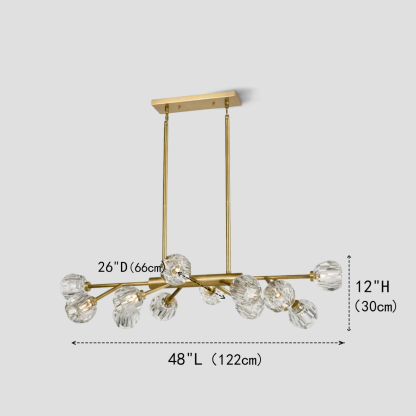 Kelly Clear Glass Linear Chandelier-Fullstarlighting