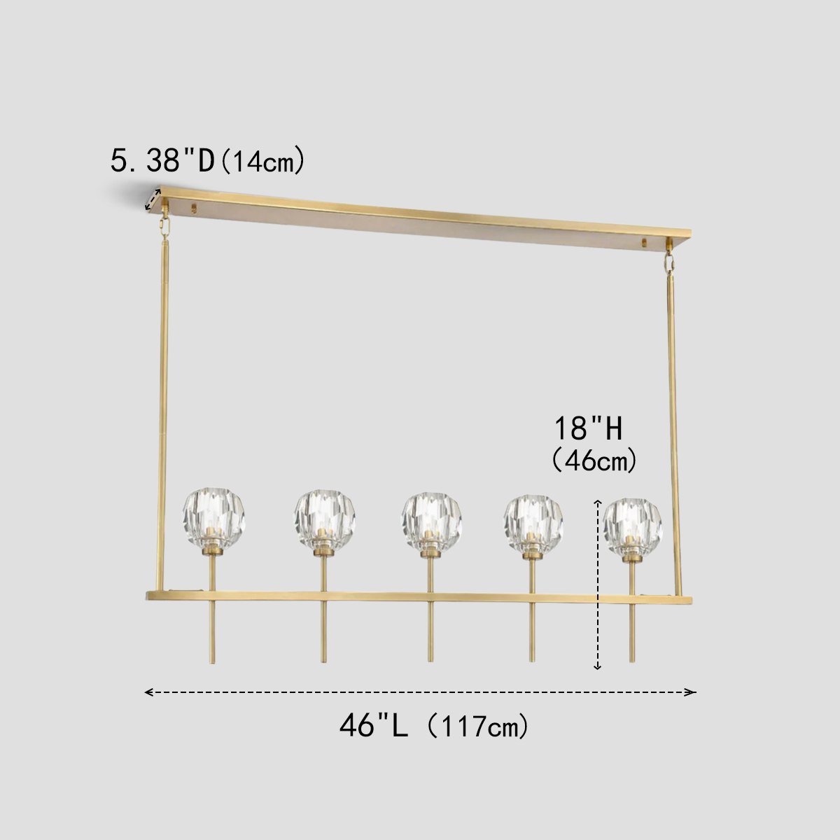 Kelly Clear Glass Linear Chandelier-Fullstarlighting