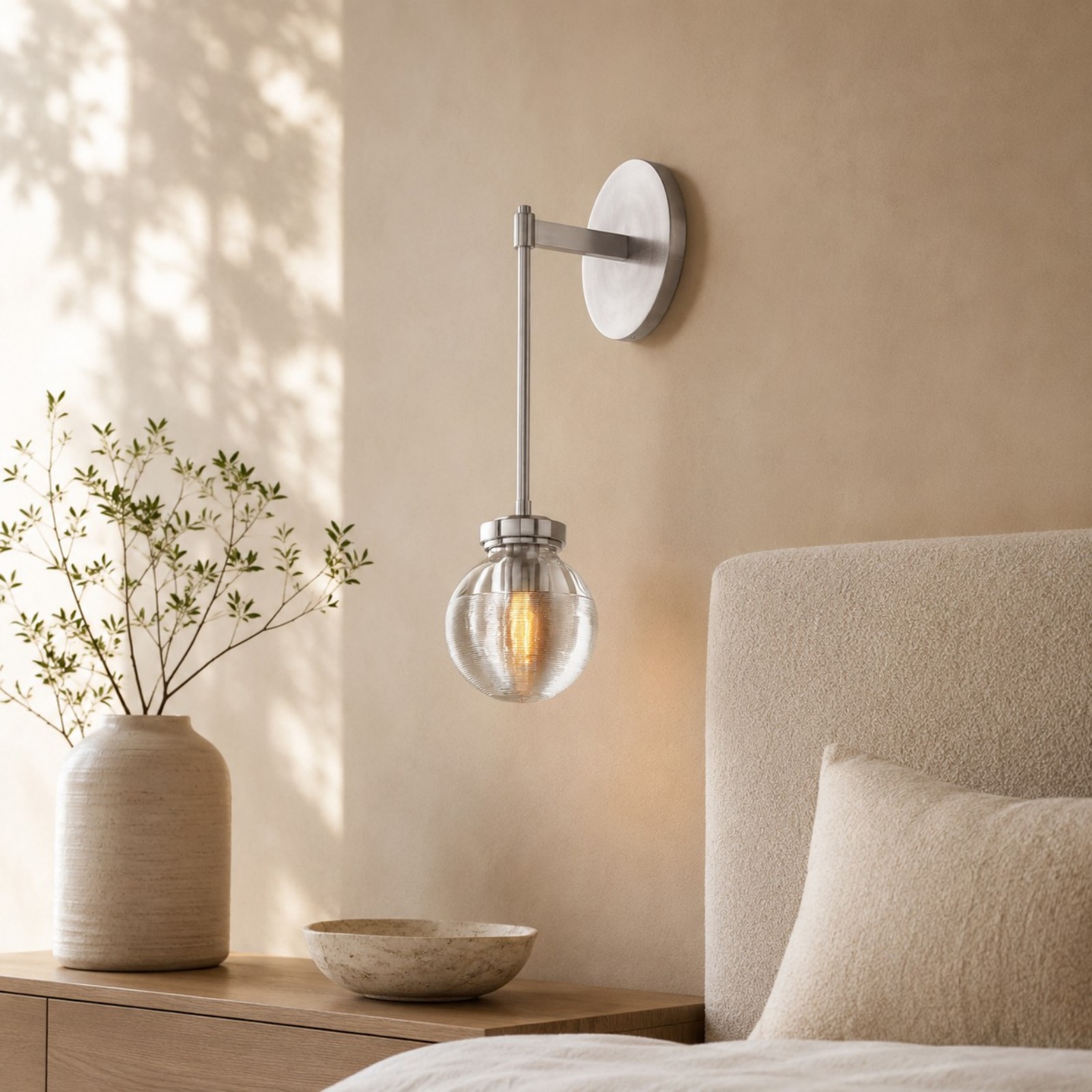Pearl Spherical Modern Wall Sconce (Rod)