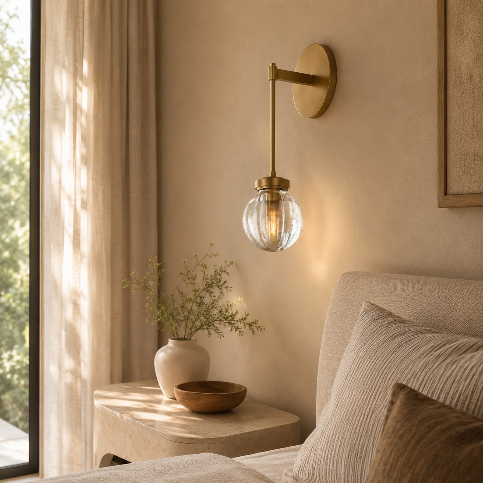 Pearl Spherical Modern Wall Sconce (Rod)