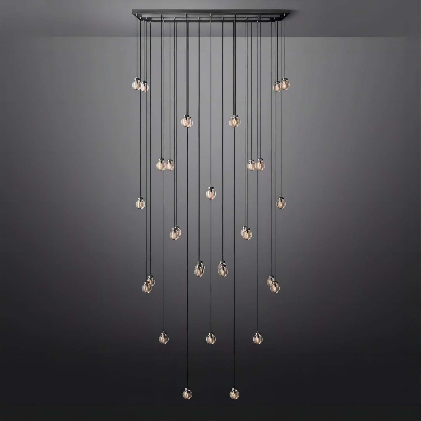 Pearl Spherical Modern Rectangular Chandelier 72”