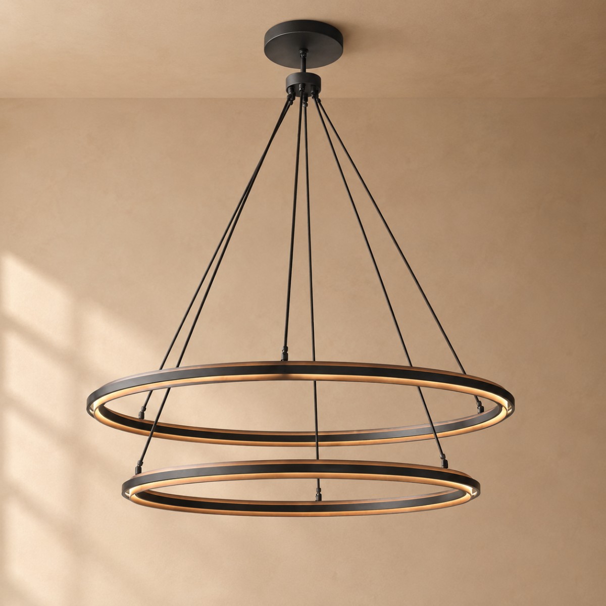Pelta 2-Tier Round Chandelier 60"