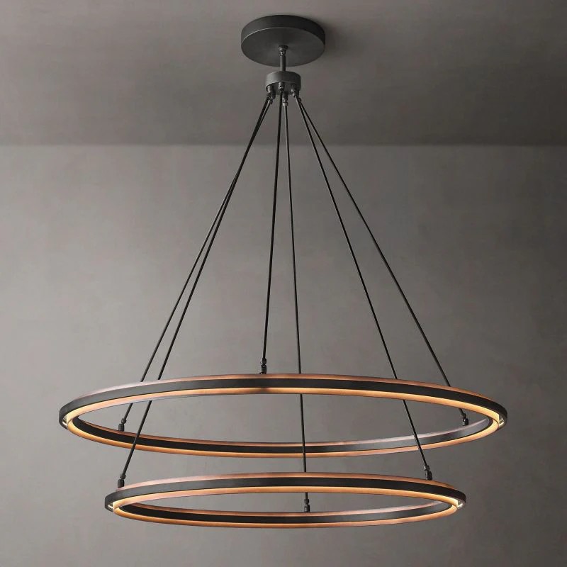 Pelta 2-Tier Round Chandelier 60"