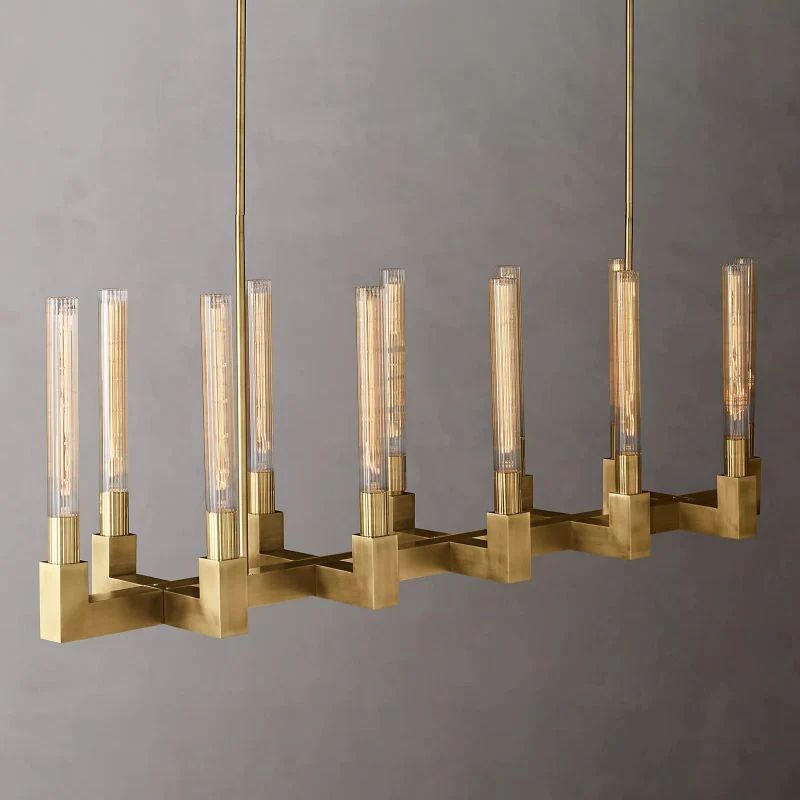 Cannele Glass Linear Chandelier 55''-Fullstarlighting