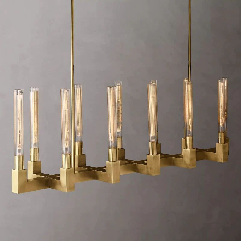 Cannele Glass Linear Chandelier 55''-Fullstarlighting