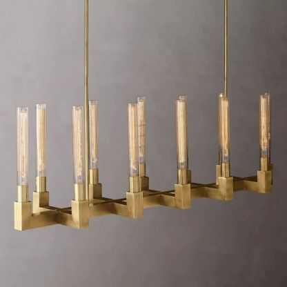 Cannele Glass Linear Chandelier 55''-Fullstarlighting