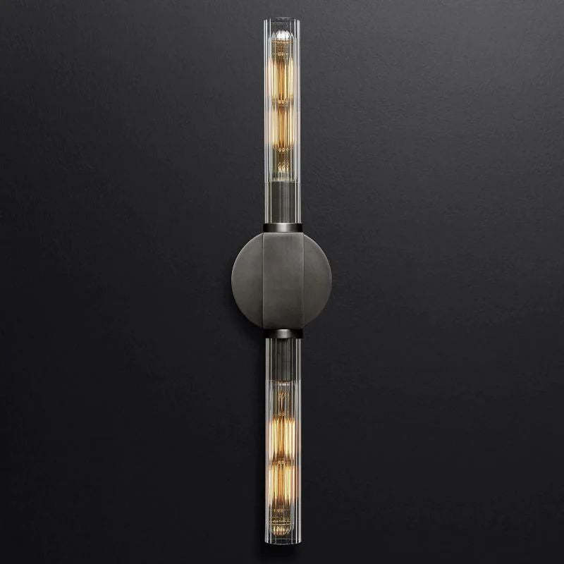 Cannele Glass Linear Wall Sconce-Fullstarlighting