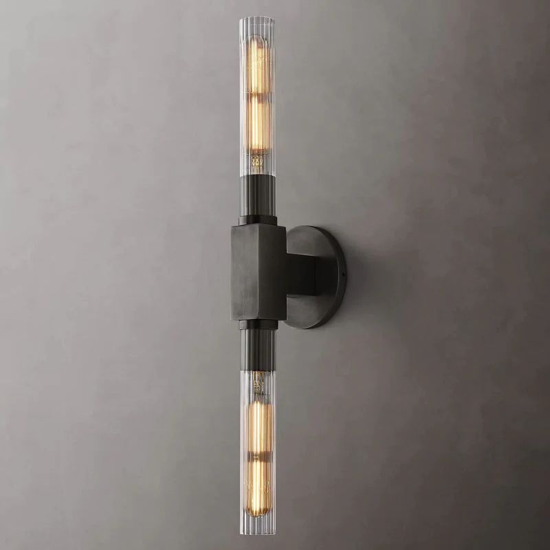 Cannele Glass Linear Wall Sconce-Fullstarlighting
