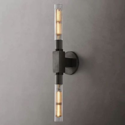 Cannele Glass Linear Wall Sconce-Fullstarlighting