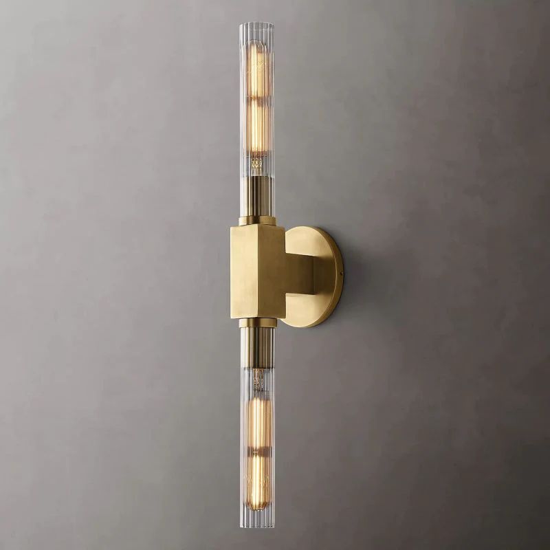 Cannele Glass Linear Wall Sconce-Fullstarlighting
