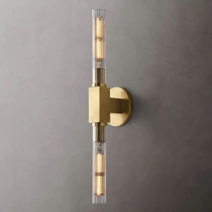Cannele Glass Linear Wall Sconce-Fullstarlighting