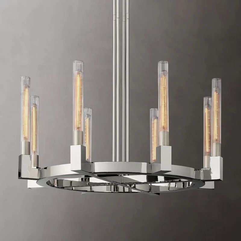 Candle Glass Round Chandelier 48''-Fullstarlighting
