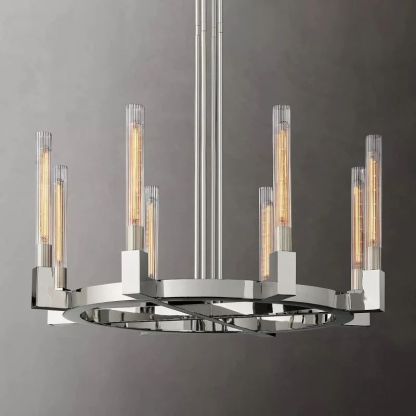 Candle Glass Round Chandelier 48''-Fullstarlighting