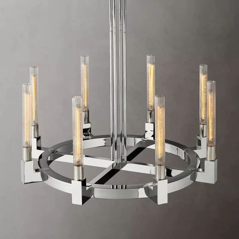 Candle Glass Round Chandelier 48''-Fullstarlighting