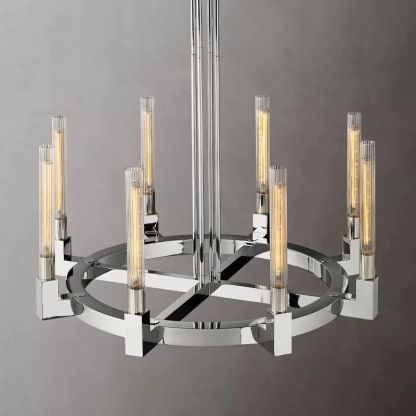 Candle Glass Round Chandelier 48''-Fullstarlighting