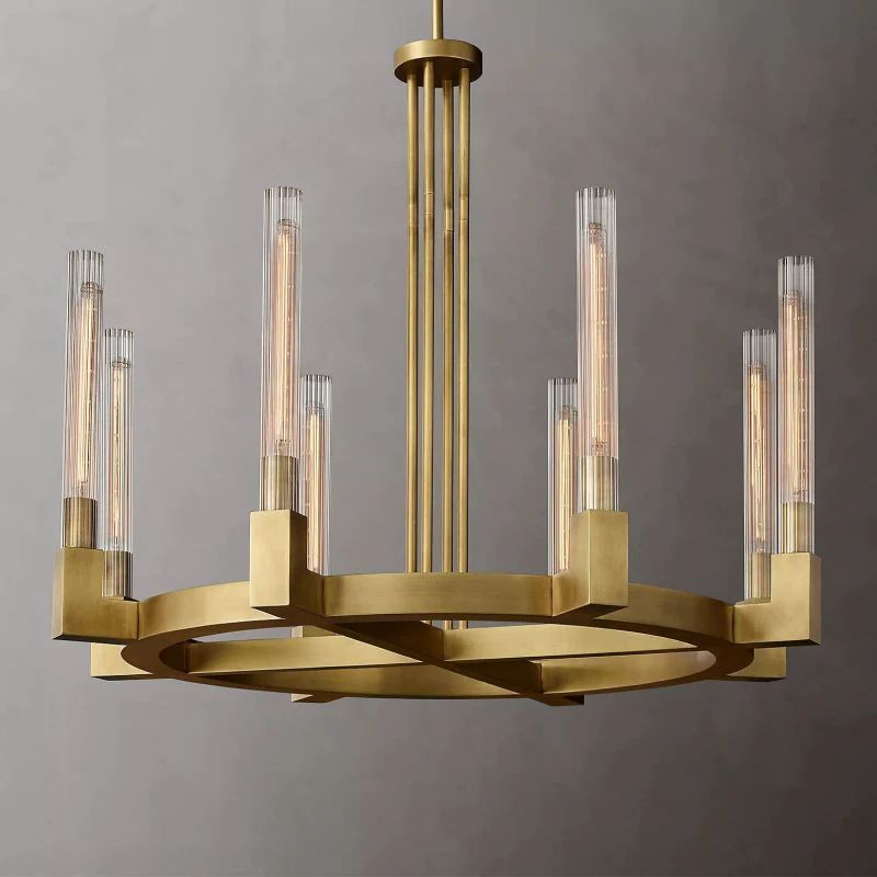 Cannele Glass Round Chandelier 36''
