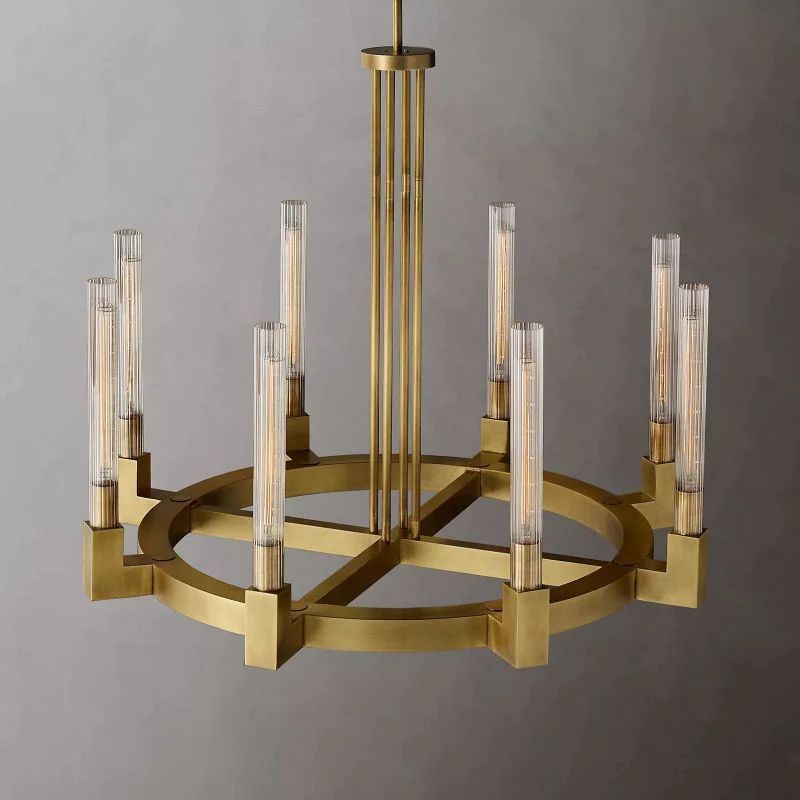 Cannele Glass Round Chandelier 36''