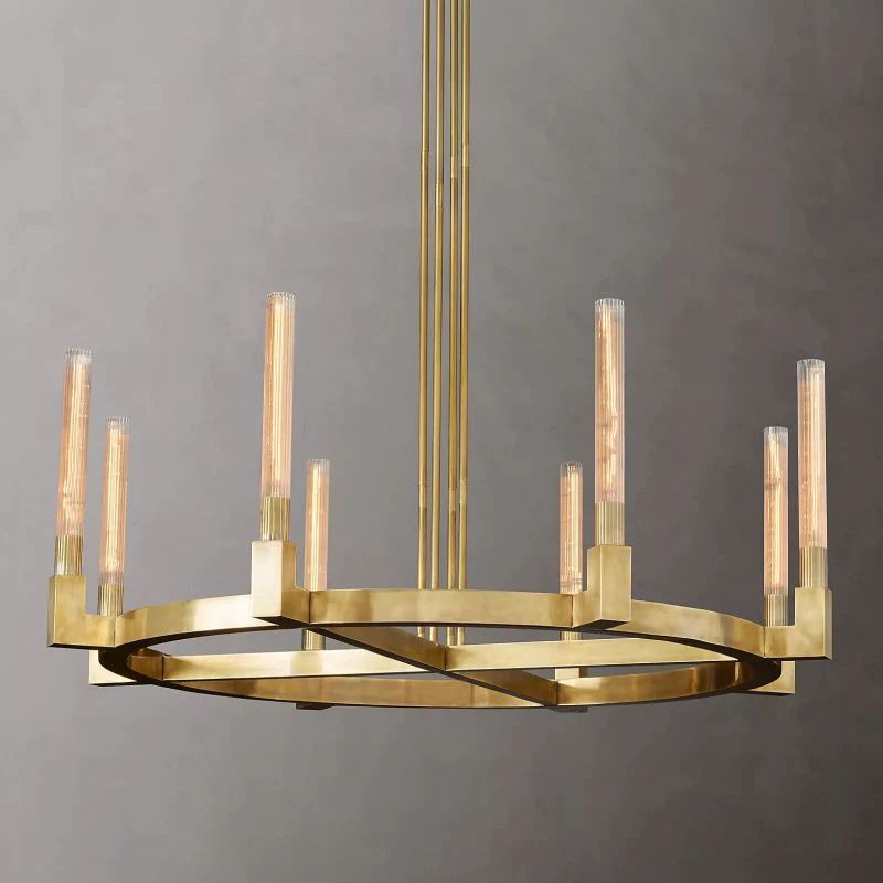 Candle Glass Round Chandelier 48''-Fullstarlighting