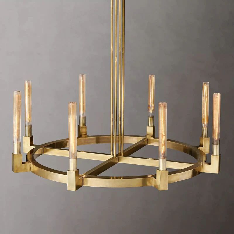 Candle Glass Round Chandelier 48''-Fullstarlighting