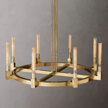 Candle Glass Round Chandelier 48''-Fullstarlighting