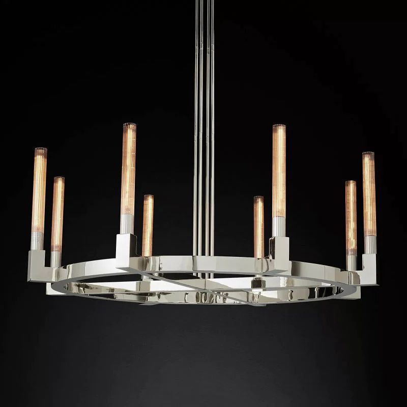Candle Glass Round Chandelier 48''-Fullstarlighting