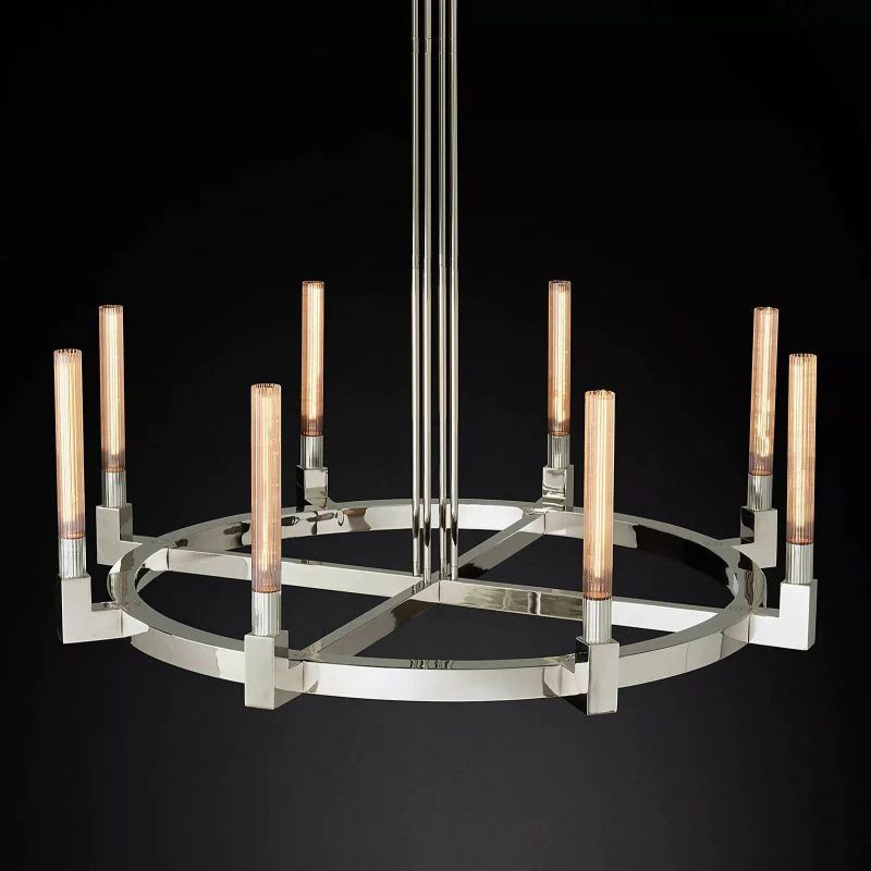 Candle Glass Round Chandelier 48''-Fullstarlighting