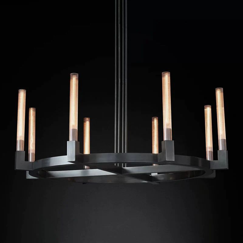 Candle Glass Round Chandelier 48''-Fullstarlighting