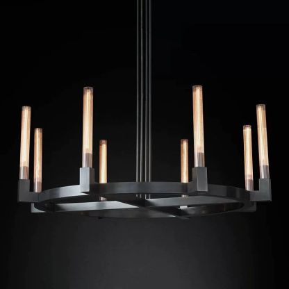 Candle Glass Round Chandelier 48''-Fullstarlighting
