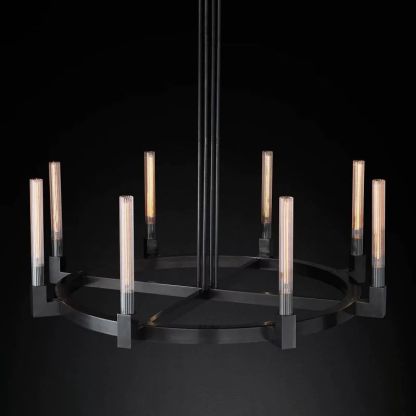 Candle Glass Round Chandelier 48''-Fullstarlighting