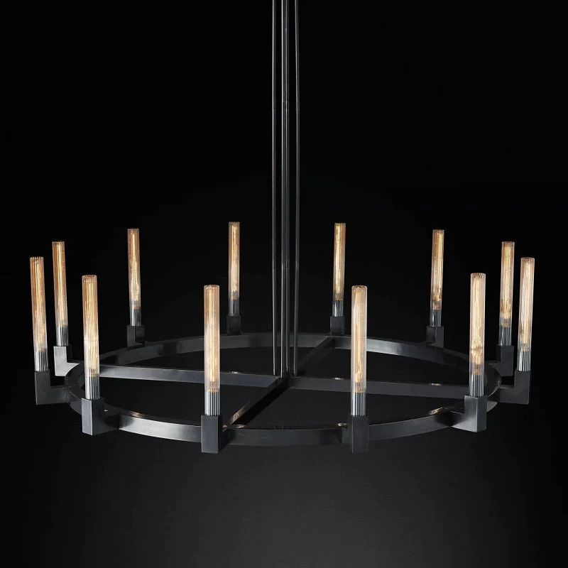 Cannele Glass Round Chandelier 60''