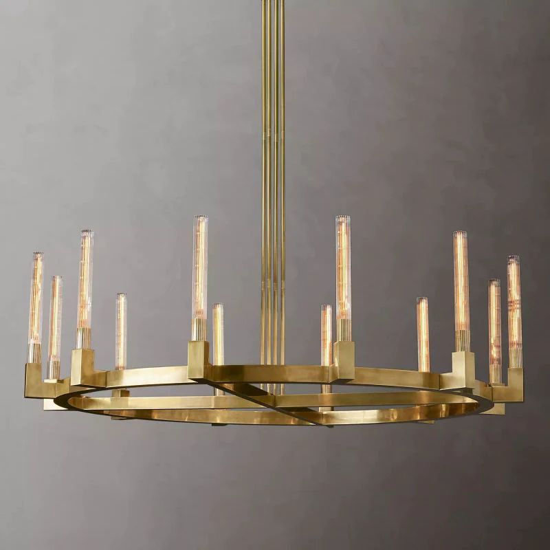 Cannele Glass Round Chandelier 60''