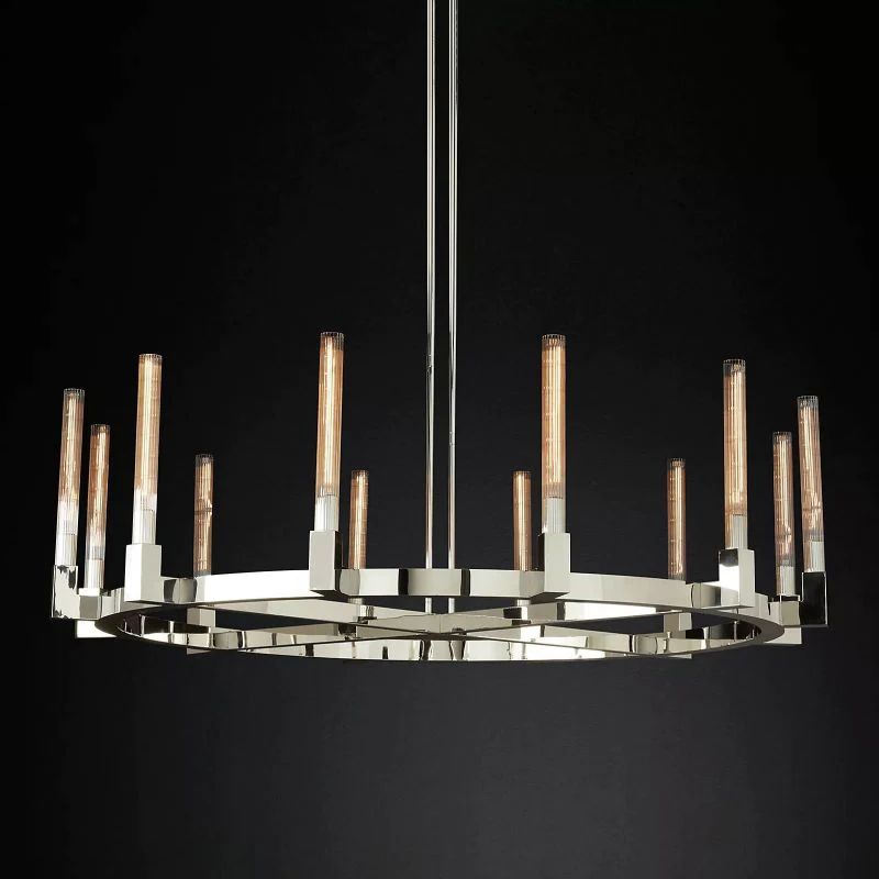 Cannele Glass Round Chandelier 60''