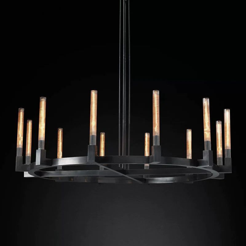 Cannele Glass Round Chandelier 60''